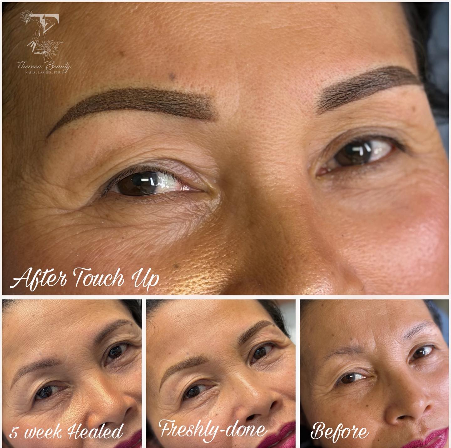 Collage of client brow close-ups by Theresa in Land O’ Lakes, FL